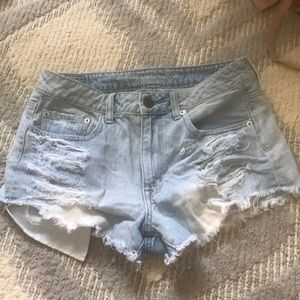 A.E high rise festival denim shorts